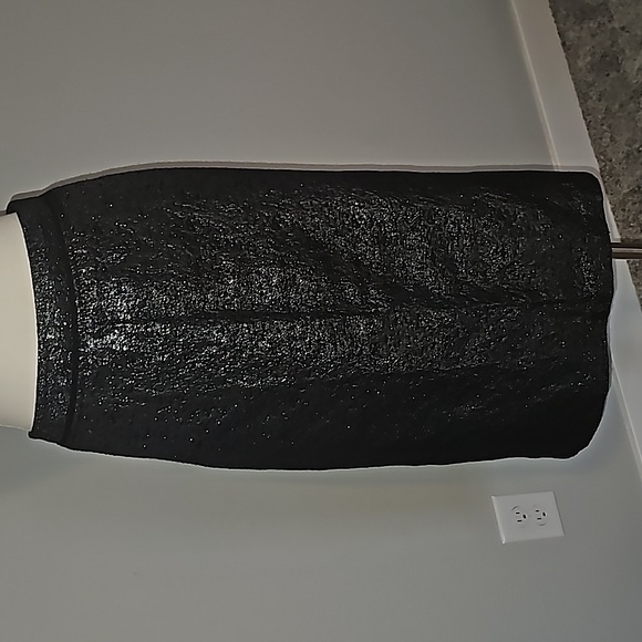 Who What Where Black Metallic Stretch Bodycon Pencil Skirt Size 14 - Picture 2 of 9